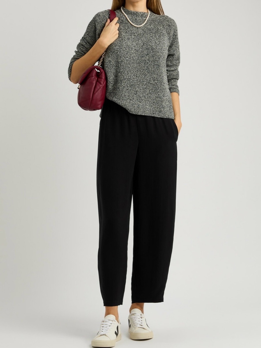 Eileen Fisher 100% Silk Tapered Leg Pants M
